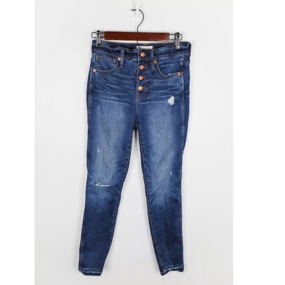 Madewell 10” high rise button front skinny jeans